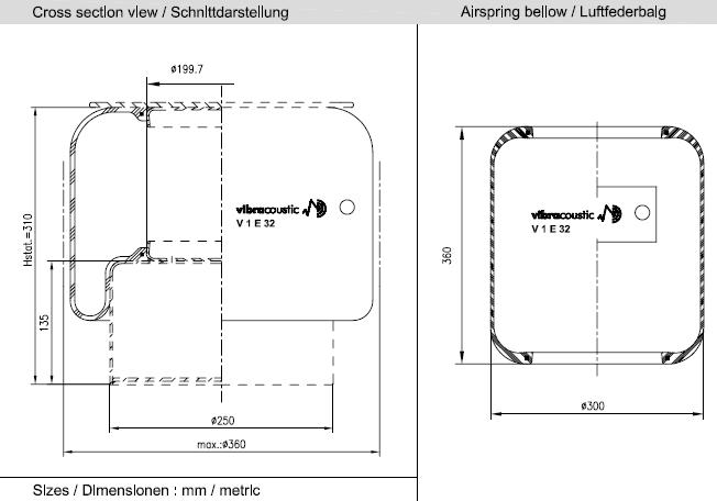 VIBRACOUSTIC Légrugó gumielem V1E32