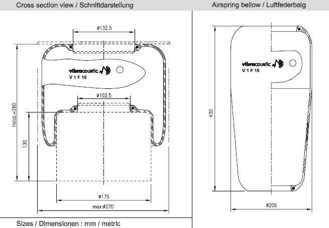 VIBRACOUSTIC Légrugó gumielem V1F16