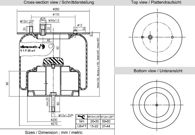 VIBRACOUSTIC Légrugó, komplett V1F20A-1