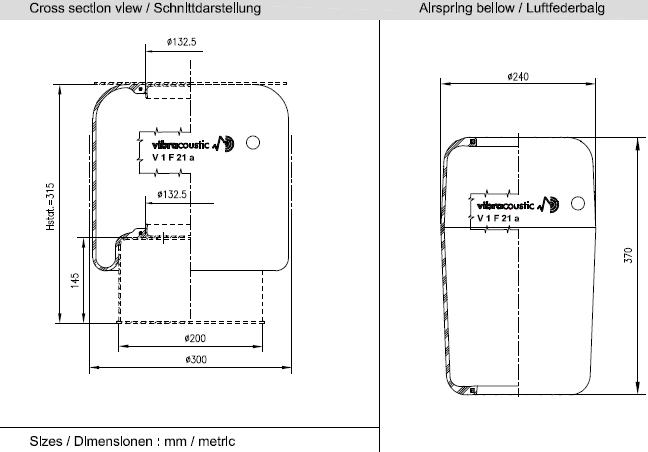 VIBRACOUSTIC Légrugó gumielem V1F21A