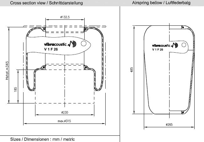 VIBRACOUSTIC Légrugó gumielem V1F26