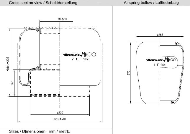 VIBRACOUSTIC Légrugó gumielem V1F26C