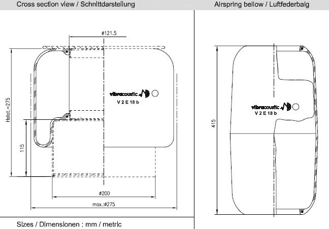 VIBRACOUSTIC Légrugó gumielem V2E18B