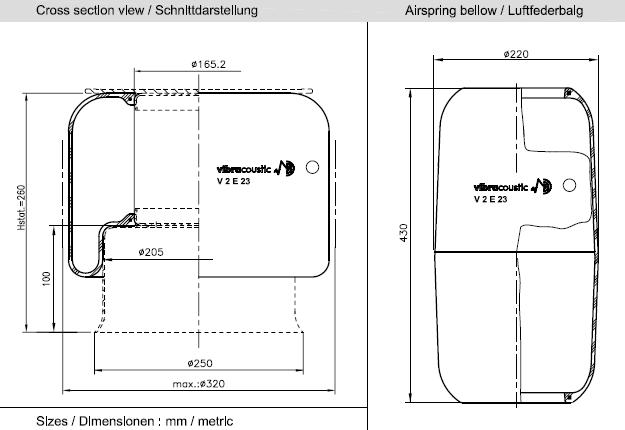 VIBRACOUSTIC Légrugó gumielem V2E23