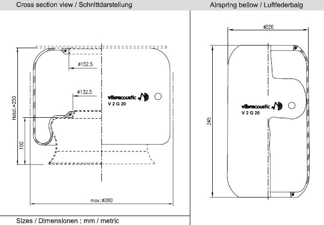 VIBRACOUSTIC Légrugó gumielem V2G20