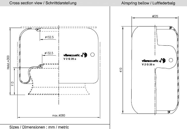 VIBRACOUSTIC Légrugó gumielem V2G20A