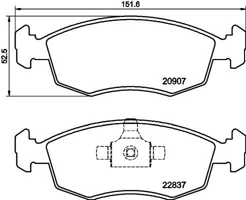 HELLA Fékbetét, mind 8DB355039-311