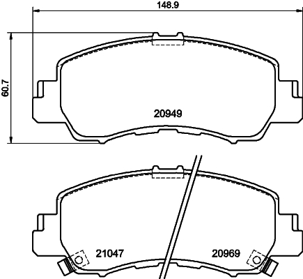 HELLA Fékbetét, mind 8DB355040-521