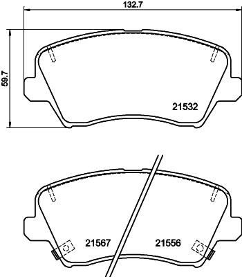 HELLA Fékbetét, mind 8DB355039-971