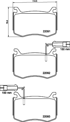 HELLA Fékbetét, mind 8DB355039-051