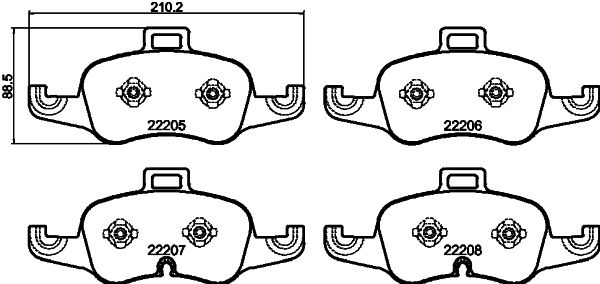 HELLA Fékbetét, mind 8DB355040-381