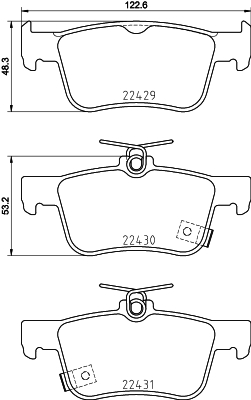 HELLA Hátsó fékbetét 8DB355025-251