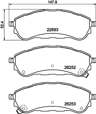 HELLA Fékbetét, mind 8DB355040-751