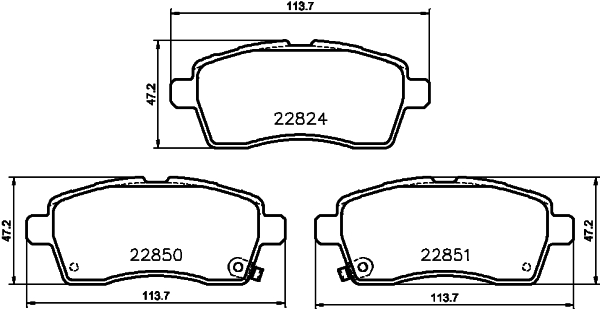 HELLA Fékbetét, mind 8DB355039-171