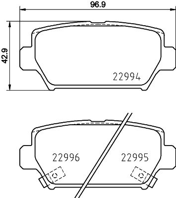 HELLA Fékbetét, mind 8DB355039-401