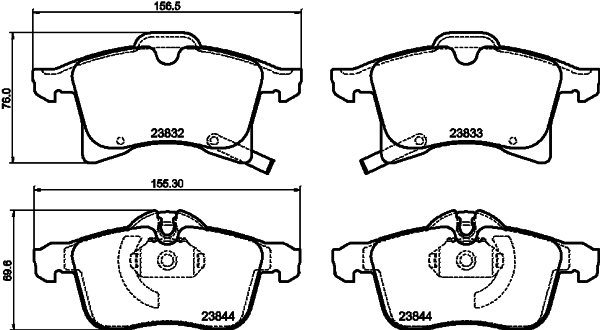 HELLA Fékbetét, mind 8DB355009-221