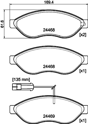 HELLA Fékbetét, mind 8DB355044-451