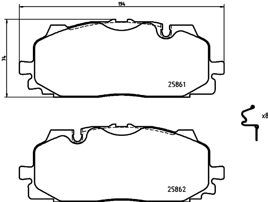 HELLA Első fékbetét 8DB355021-641