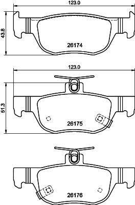 HELLA Fékbetét, mind 8DB355040-101