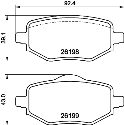 HELLA Fékbetét, mind 8DB355040-971