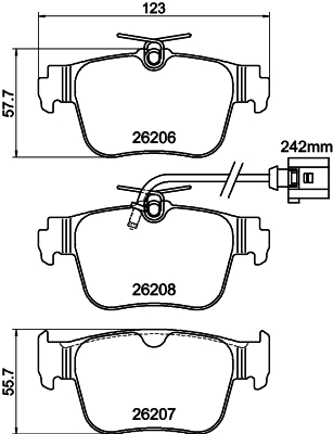 HELLA Fékbetét, mind 8DB355044-901