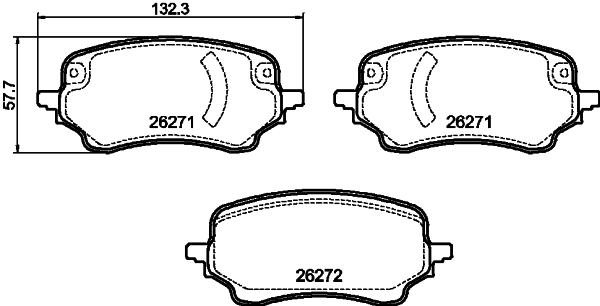 HELLA Fékbetét, mind 8DB355040-991