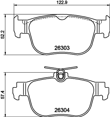 HELLA Hátsó fékbetét 8DB355040-981