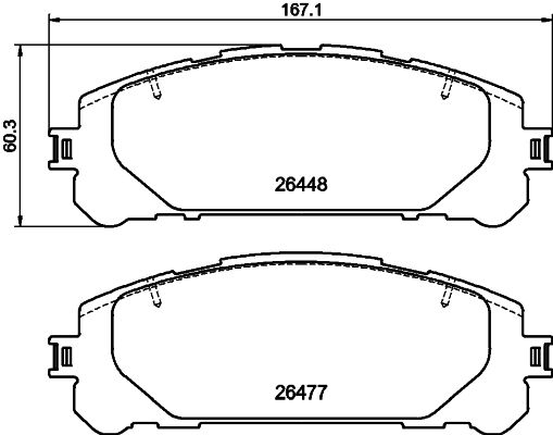 HELLA Fékbetét, mind 8DB355043-871