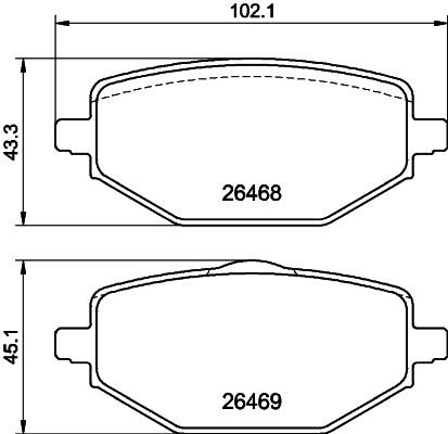 HELLA Fékbetét, mind 8DB355044-241