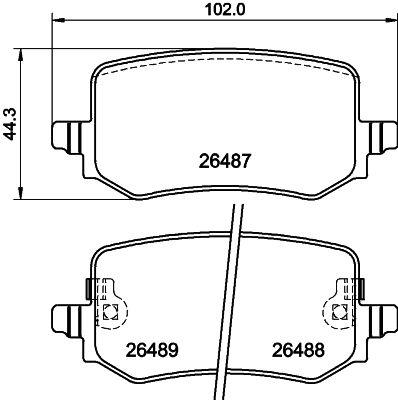 HELLA Fékbetét, mind 8DB355042-851