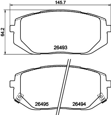 HELLA Fékbetét, mind 8DB355043-641