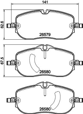 HELLA Fékbetét, mind 8DB355044-391