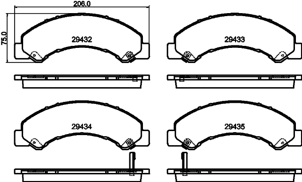 HELLA Fékbetét, mind 8DB355040-441