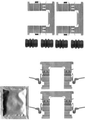 HELLA Tartozékkészlet, tárcsafékbetét 8DZ355205-211