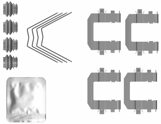 HELLA Tartozékkészlet, tárcsafékbetét 8DZ355207-001