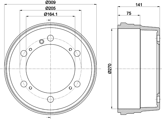 HELLA Fékdob 8DT355301-661