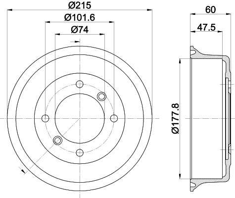 HELLA Fékdob 8DT355302-041