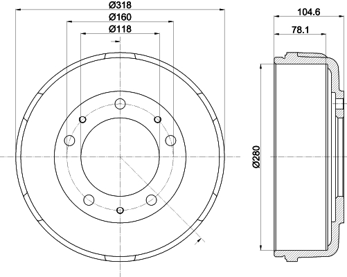 HELLA Fékdob 8DT355300-451