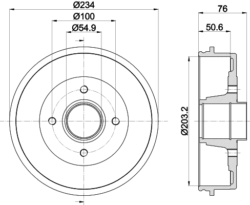 HELLA Fékdob 8DT355300-641