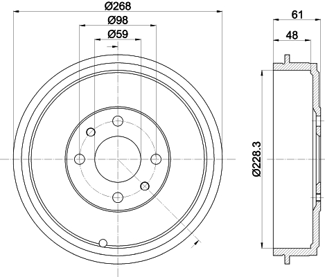 HELLA Fékdob 8DT355301-091