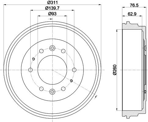 HELLA Fékdob 8DT355301-841