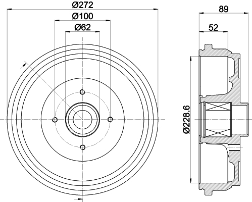 HELLA Fékdob 8DT355303-111