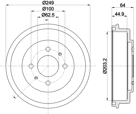 HELLA Fékdob 8DT355302-691