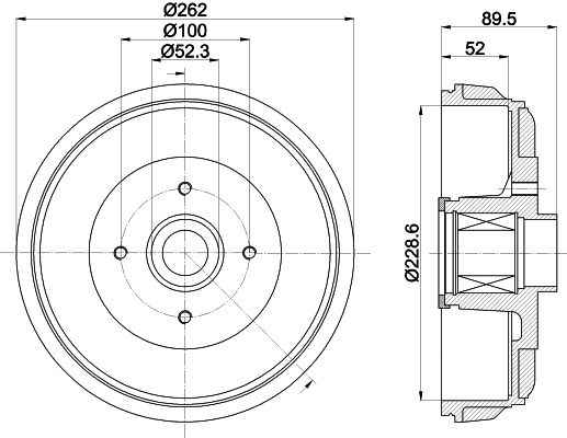 HELLA Fékdob 8DT355303-411