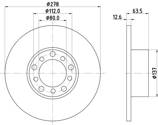 HELLA Féktárcsa, mind 8DD355100-071