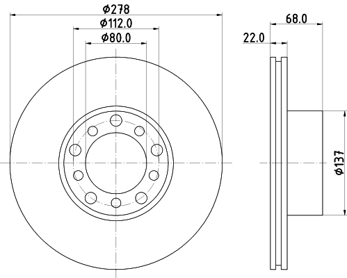 HELLA Féktárcsa, mind 8DD355100-401