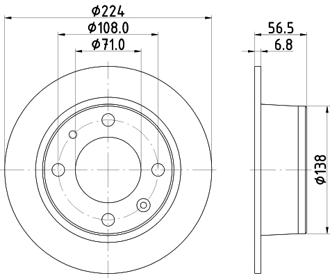 HELLA Féktárcsa, mind 8DD355100-681