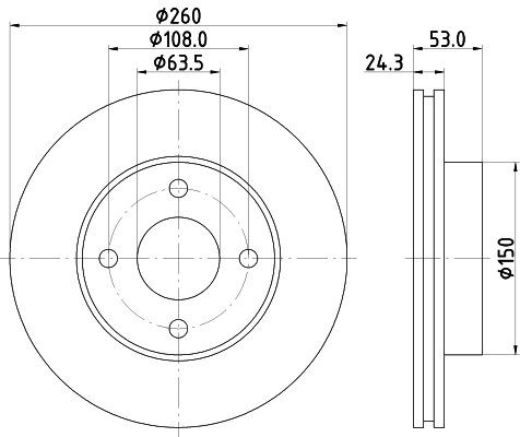 HELLA Féktárcsa, mind 8DD355101-391