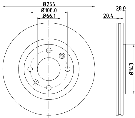 HELLA Féktárcsa, mind 8DD355102-051