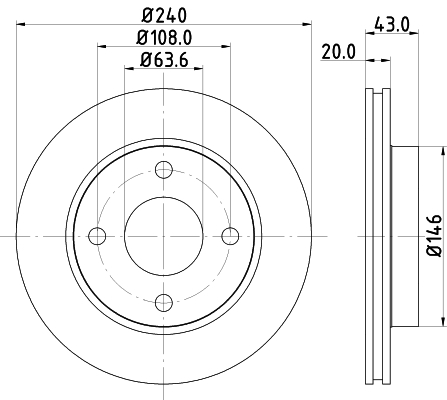 HELLA Féktárcsa, mind 8DD355102-231